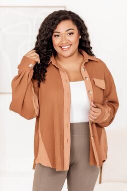 Pink Lily Shacket Top Waffle Knit Change The Game Distressed 3XL Boho Jacket